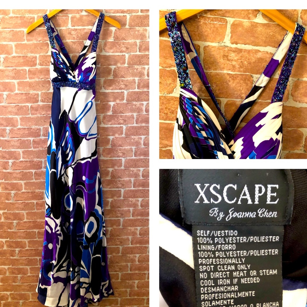 Xscape maxi dress with beaded straps